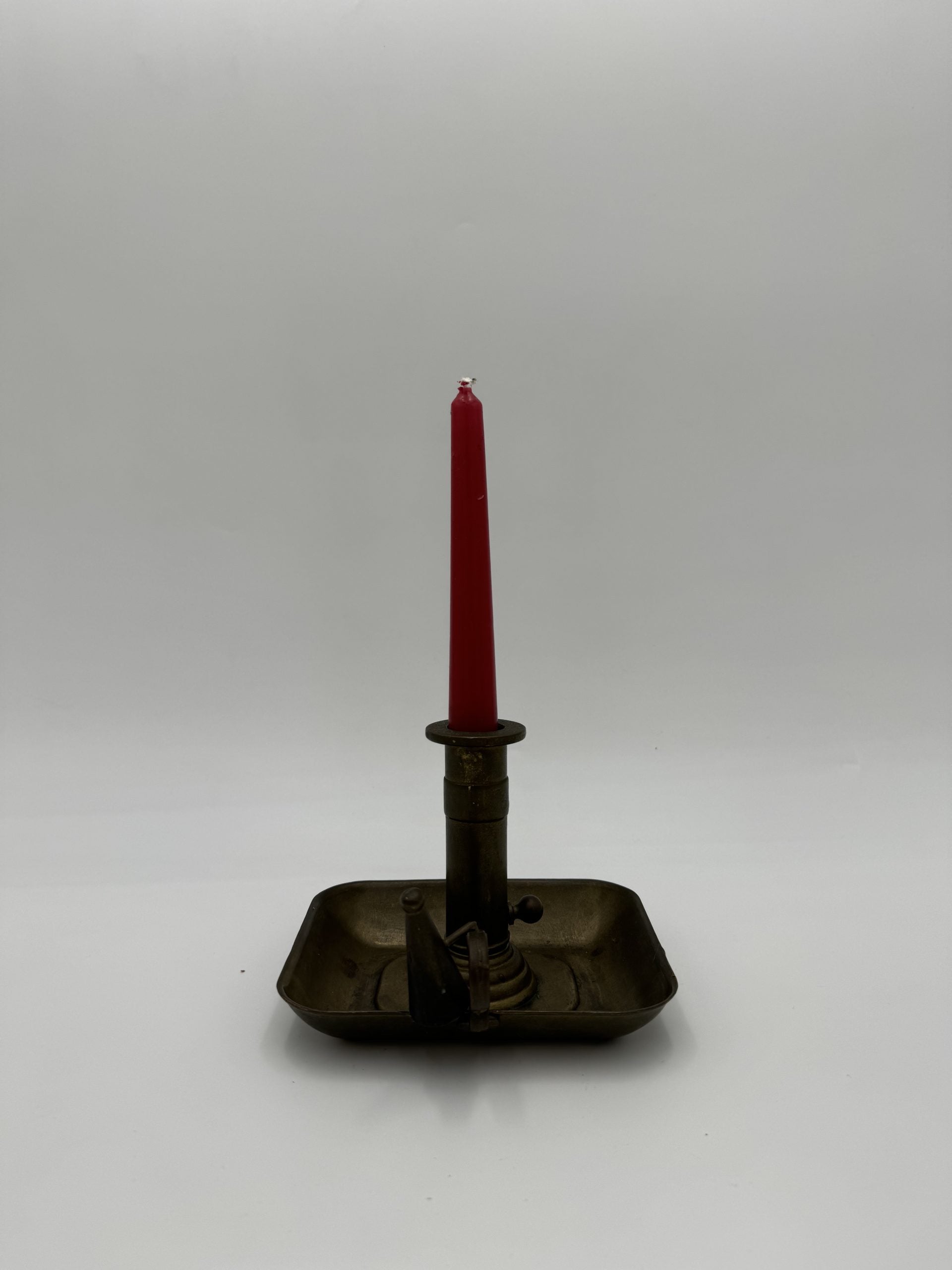 Rare Antique Georgian Brass Chamberstick with Shuttle Ejector Mechanism || Old Brass Night Candle Holder || Wee Willie Winkie Candlestick